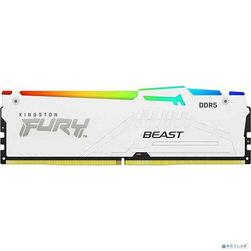 Память оперативная/ Kingston 16GB 6000MT/s DDR5 CL36 DIMM FURY Beast White RGB EXPO