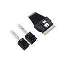 Кабель ACD-60002-MD Slimline SASx8 (SFF8654) -to- 2 SAS HD (White) x4 (SFF8643 (NVMe Connection), for SupewrMicro backplanes, 1M, (аналог Broadcom 05-
