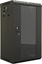 Шкаф коммутационный Hyperline (TDB-6U-GP-RAL9004) настенный 6U 390x300мм пер.дв.стекл задн.дв.спл.стал.лист направл.под винты 60кг черный 225мм 11.8кг