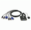 ATEN 2-Port USB VGA Cable KVM Switch with Remote Port Selector