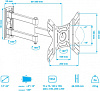 Кронштейн для телевизора Arm Media LCD-205 черный 14"-42" макс.25кг настенный поворот и наклон