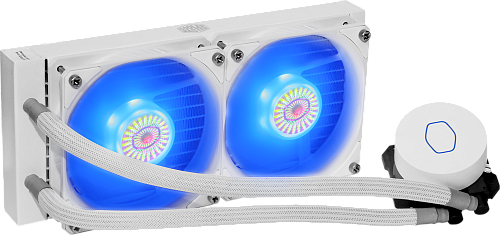 Система охлаждения/ Cooler Master MasterLiquid ML240L V2 RGB White Edition (210W, 240mm, RGB, fans: 2x120mm/62CFM/27dBa/1800rpm, 1700/1200/115X/2066