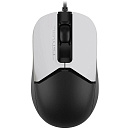 Мышь A4Tech Fstyler FM12S Panda белый/черный оптическая (1200dpi) silent USB (3but)