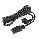 Сетевой кабель Hyperline PWC-IEC19-SHM-5.0-BK питания (Schuko+C19) (3x1.5), 16A, угловая вилка, 5м, цвет черный (ПВС-АП-3*1,5-250-S22C19-16-5,0 ГОСТ
