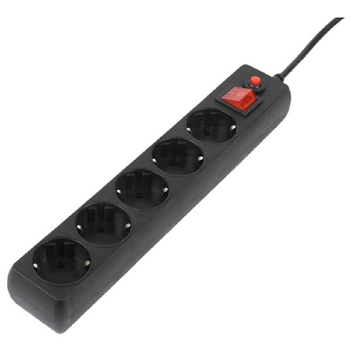 Filum Сетевой фильтр FL-SP3-5-3M-BL, 3 м., черный, 2200 Вт., 5 розеток, коробка {00-01057160}