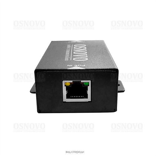 Удлинитель Ethernet+PoE OSNOVO E-PoE/1 PoE удлинитель 10M/100M Fast Ethernet до 500м. Увеличение расстояния передачи данных + питание на 100м. При кас