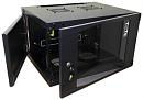 Шкаф настенный Next, 6U 550x450, стеклянная дверь, черный (существенное повреждение коробки)
