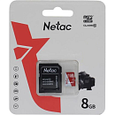 Netac P500 ECO 8GB MicroSDHC C10 up to 20MB/s, retail pack with SD Adapter