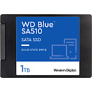 Твердотельные накопители/ WD SSD Blue SA510, 1.0TB, 2.5" 7mm, SATA3, R/W 560/530MB/s, IOPs 95 000/84 000, TBW 400, DWPD 0.2 (12 мес.)