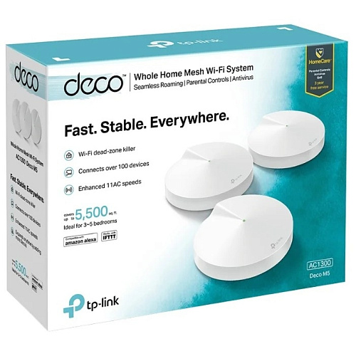 TP-Link Deco M5(3-pack) AC1300 Домашняя Mesh Wi-Fi система