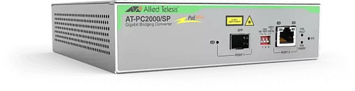 Коммутатор Allied Telesis Two-port Gigabit Speed/Media Converting Switch with PoE, 1000T POE+ to 1000X(SFP) Media Converter, Multi-Region AC adapter (US/JP, UK,