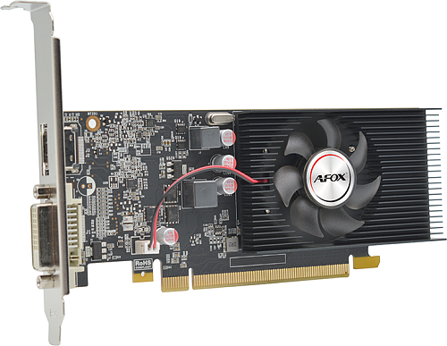 Видеокарта/ VGA AFOX NVIDIA Geforce GT1030 LP 2GB, GDDR5/64-bit, PCIe 3.0, 1xDVI-D, 1xHDMI 2.0, 1-slot