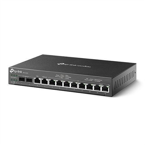 Маршрутизатор TP-Link ER7212PC, Гигабитный VPN-маршрутизатор Omada с портами PoE+ и контроллером, 2 гиг. порта SFP WAN/LAN, 1 гиг. порт RJ45 WAN, 1 гига. порт RJ45