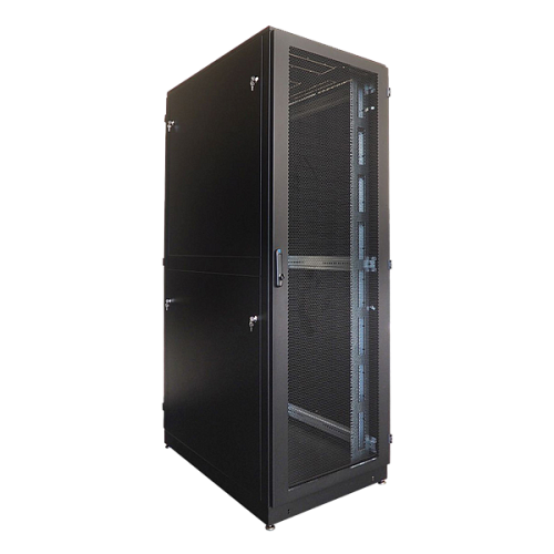 ЦМО Шкаф серверный напольный 42U (800х1200) дверь перфорированная, задние двойные перфорированные, цвет черный
