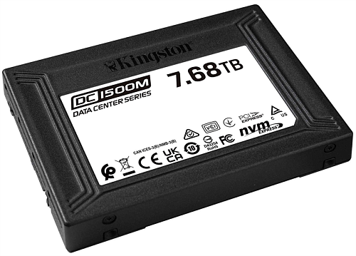 SSD KINGSTON Enterprise 7,68TB DC1500M U.2 2.5" PCIe NVMe Gen3x4 R3100/W2700MB/s 3D TLC MTBF 2М 420 000/200 000 IOPS 1DWPD (Data Center for Enterp