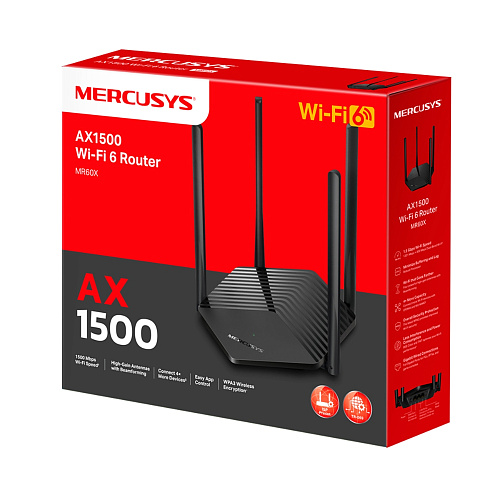 Маршрутизатор MERCUSYS Маршрутизатор/ AX1500 Dual-Band Wi-Fi 6 Router