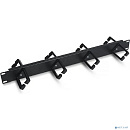 Cabeus JB08-1U-45-BK Кабельный органайзер горизонтальный 19" 1U двухсторонний, 8 пластиковых колец под углом 45 градусов