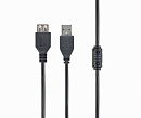 Filum Кабель удлинитель USB 2.0 Pro, 1 м., черный, разъемы: USB A male-USB A female, пакет.[FL-CPro-U2-AM-AF-F1-1M] (894172)