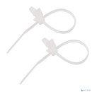 Rexant (07-0197) Стяжка нейлоновая с крепежным пистоном 190x4,8мм, o 3,2мм, белая (100 шт/уп)