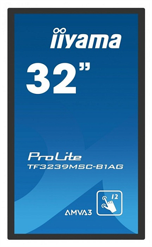 31,5" Iiyama ProLite 24/7 TF3239MSC-B1AG 1920x1080@60 Touch (12) AMVA3 LED 16:9 8ms VGA HDMI DP USB Mini jack RS-232c RJ45 80M:1 3000:1 178/178 500cd