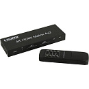 ORIENT HS0402H, HDMI 4K Matrix Switch 4->2, HDMI 1.4/3D, UHDTV 4K(3840x2160)/HDTV1080p/1080i/720p, HDCP1.2, EDID упр, аудио вых: 2x jack 3.5 mm/2x SPD