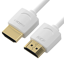 Кабель Greenconnect GCR HDMI 2.0 SLIM, 0.5m, белый, OD3.8mm, HDR 4:2:2, Ultra HD, 4K 60 fps 60Hz, 3D, AUDIO, 18.0 Гбит/с, 30/30 AWG (HM502)