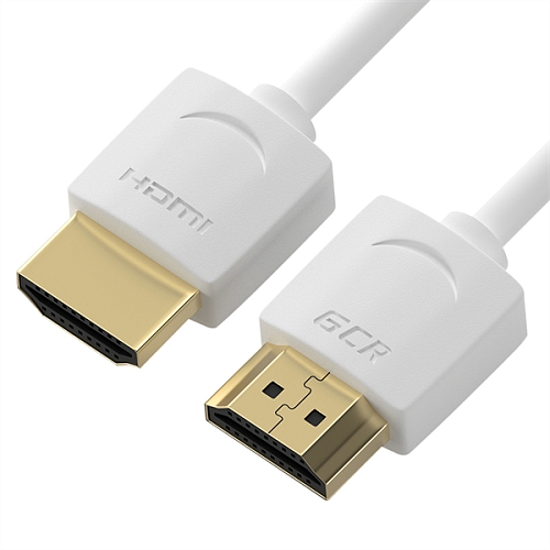 GCR Кабель HDMI 2.0 SLIM, 0.5m, белый, OD3.8mm, HDR 4:2:2, Ultra HD, 4K 60 fps 60Hz, 3D, AUDIO, 18.0 Гбит/с, 30/30 AWG (HM502)