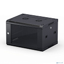 NEOMAX Шкаф телекоммуникационный настенный 6U (600х450), стеклянная дверь, замок-ключ (3 шт), разборный, цвет черный (1 коробка)[NCB-WM6U-6045GK3-10