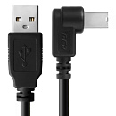 Greenconnect Кабель 1.0m USB 2.0, AM/BM угловой, черный, 28/28 AWG, экран, армированный, морозостойкий, (GCR-UPC3M2-BB2S-1.0m)