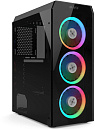 корпус для ПК без БП/ CASE HIPER HG-C106RGB COEUS (ATX, SPCC0.5, USB 3.0+USB2.0, Front 3x120mm RGB Fan, Black)
