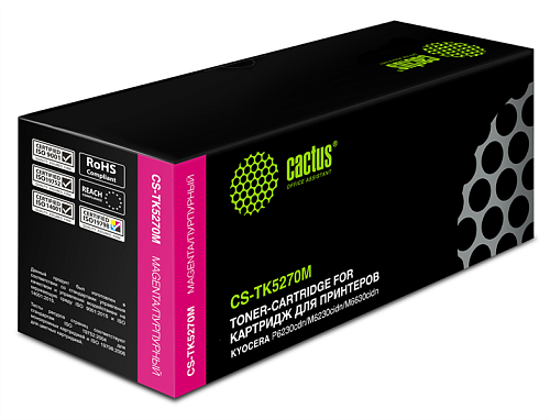 Cactus CS-TK5270M TK-5270M пурпурный (6000стр.) для Kyocera Ecosys P6230cdn/M6230cidn/M6630cidn