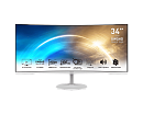 Монитор MSI PRO MP341CQW 34" 21:9 UWQHD(3440x1440) VA Curve1500R,1ms(MPRT),3000:1,100M:1,300nit,178/178,2xHDMI 2.0,DP 1.2,Tilt,Speaker,VESA,100Hz,Whit