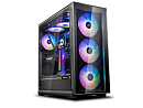 Блок питания DEEPCOOL MATREXX 70 ADD-RGB 3F без БП, большое боковое окно, 3xRGB LED 120мм вентилятора спереди, RGB LED спереди, черный, E-ATX