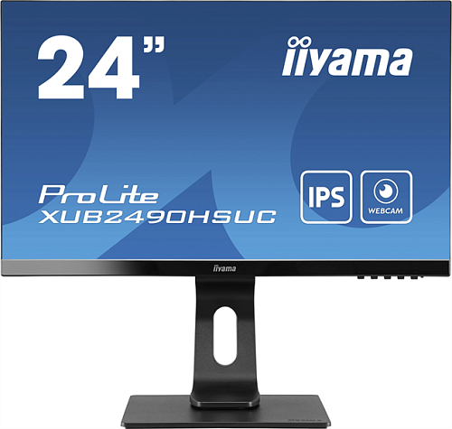 23,8" Iiyama ProLite XUB2490HSUC-B1 1920x1080@60Гц IPS LED 16:9 4ms VGA HDMI DP 1*USB2.0 80M:1 1000:1 178/178 250cd Full HD webcam 2MP and microphone