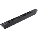 Exegate EX280860RUS Блок розеток ExeGate ServerPro PDU-19H002 Al-10C13-C14-fr, 19",1U,алюм, 10 IEC 320 C13, С14-front