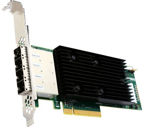 broadcom/lsi 9305-16e (05-25704-00) (pci-e 3.0 x8, lp, external) sgl sas12g, 16port (4*mini-sas hd sff8644), каб.отдельно, 1 year