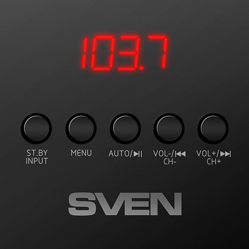 SVEN MS-2080, черный (70 Вт, Bluetooth, пульт, дисплей, FM, USB, SD)