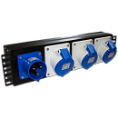 Блок розеток Блок розеток 19", 1-фазный без выключателя, 32A / 250V,1х3 IEC309, без шнура питания, с вилкой IEC309