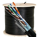 5bites Кабель FS5505-305CPE-M витая пара FTP/SOLID/5E/24AWG/COPPER/PE/BLACK/OUTDOOR/MESSENGER/DRUM/305M