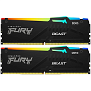 Оперативная память Kingston 32GB 6000MT/s DDR5 CL30 DIMM kit (2x16GB) FURY Beast RGB XMP