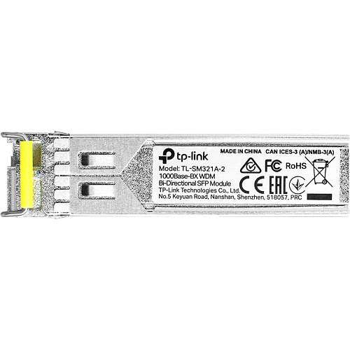 Трансивер/ 1000Base-BX WDM Bi-Directional SFP module, TX: 1550 nm and RX: 1310 nm, 1 LC Simplex port , up to 2 km transmission distance in 9/125 µm