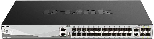 Коммутатор D-LINK Коммутатор/ Managed L3 Stackable Switch 24x1000Base-X SFP, 2x10GBase-T, 4x10GBase-X SFP+, CLI, 1000Base-T Management, RJ45 Console, USB, RPS, Dying