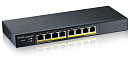 Коммутатор Smart L2 коммутатор PoE+ Zyxel GS1900-8HP, 8xGE PoE+, настольный, бесшумный, бюджет PoE 70 Вт