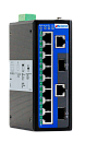 Неуправляемый промышленный Gigabit Ethernet коммутатор, 4 x 100M RJ45, 2 x 1G Combo, питание 85~264VAC, монтаж на DIN-рейку
