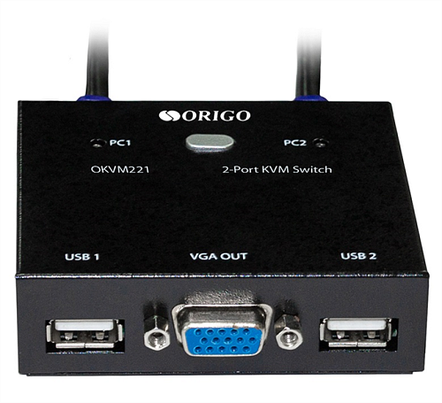 Переключатель ORIGO 2-портовый KVM-переключатель с портами VGA и USB