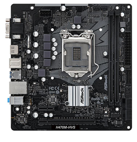 ASROCK H470M-HVS, LGA1200, H470, 2*DDR4, D-Sub+HDMI, 4xSATA3 6.0, 2xUSB 3.2, 4xUSB 2.0, mATX; 90-MXBG50-A0UAYZ