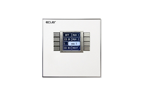 Настенная панель ECLER [WPNET8K] цифровая, совместима с EclerNet. LCD-экран, 8 функциональных клавиш. Подключение через Ethernet. Питание через PoE ил