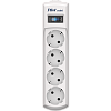 Сетевой фильтр Сетевой фильтр PILOT mini , 5м, 4 розетки, 10А/2,2кВт, св.серый, Россия