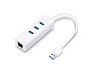 USB концентратор/ USB 3.0 to Gigabit Ethernet Network Adapter with 3-Port USB 3.0 Hub, 1 USB 3.0 connector, 1 Gigabit Ethernet port, 3 USB 3.0