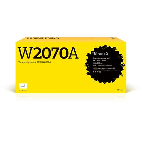 T2 W2070A картридж TC-HW2070A для HP Color Laser 150a/150nw/MFP 178nw/MFP 179fnw (1000 стр.) черный, с чипом